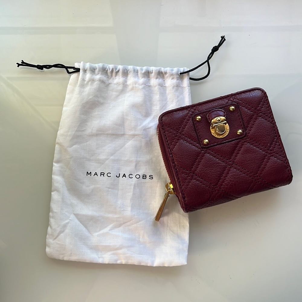 Rare Marc Jacobs Burgundy Quilted French Wallet